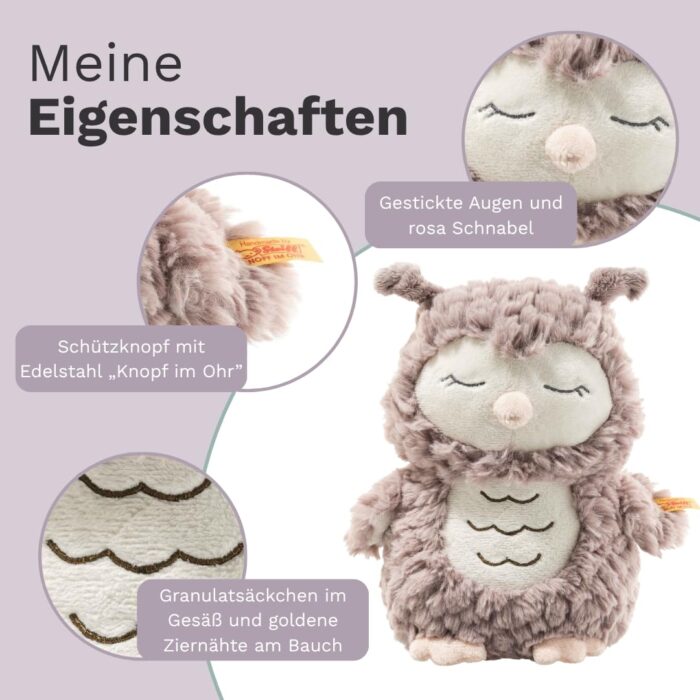 Steiff Kuscheltier Ollie Eule, Süßes Stofftier, Jungen, Mädchen & Babys ab 0 Monaten, Friends, Plüschtiem, Beige – Bild 5