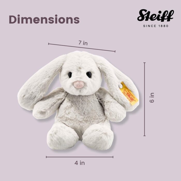 Steiff Hoppie Hase 18 cm hellgrau, Plüschtier Hase mit Schlappohren, Soft Cuddly Friends, flauschiges Stofftier zn – Bild 2