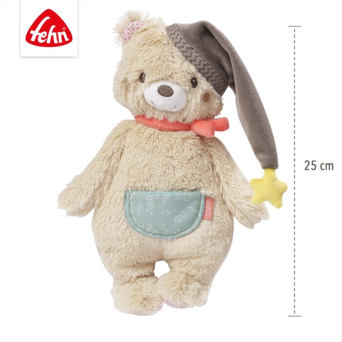 Fehn Kuscheltier Bär Bruno – Weicher Teddybär für Neugeborene als Einschlafhilfe - Stofftier zum Greifenn – Bild 3