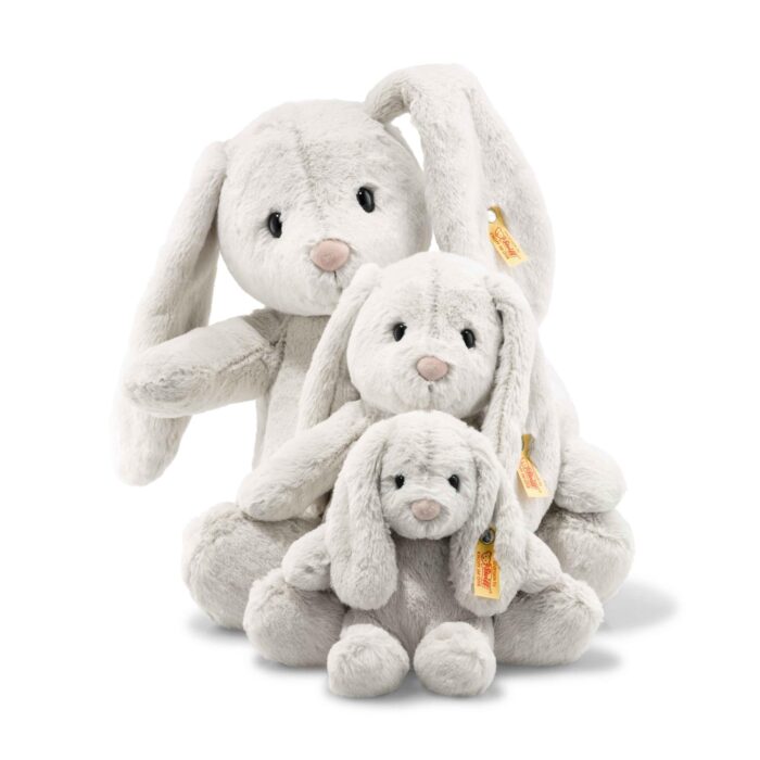 Steiff Hoppie Hase 18 cm hellgrau, Plüschtier Hase mit Schlappohren, Soft Cuddly Friends, flauschiges Stofftier zn – Bild 5