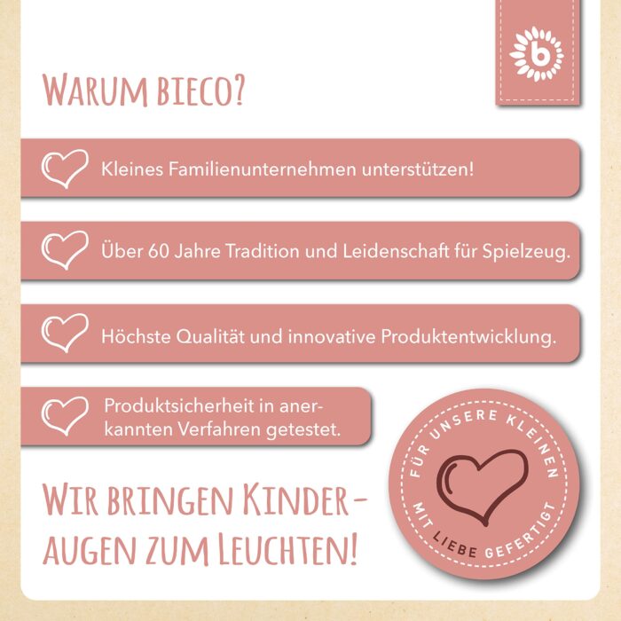 Bieco Kuscheltier Reh Ella mit Rassel | Baby Kuscheltier ab 0 Monate Stofftier Baby Plüschtier R – Bild 2