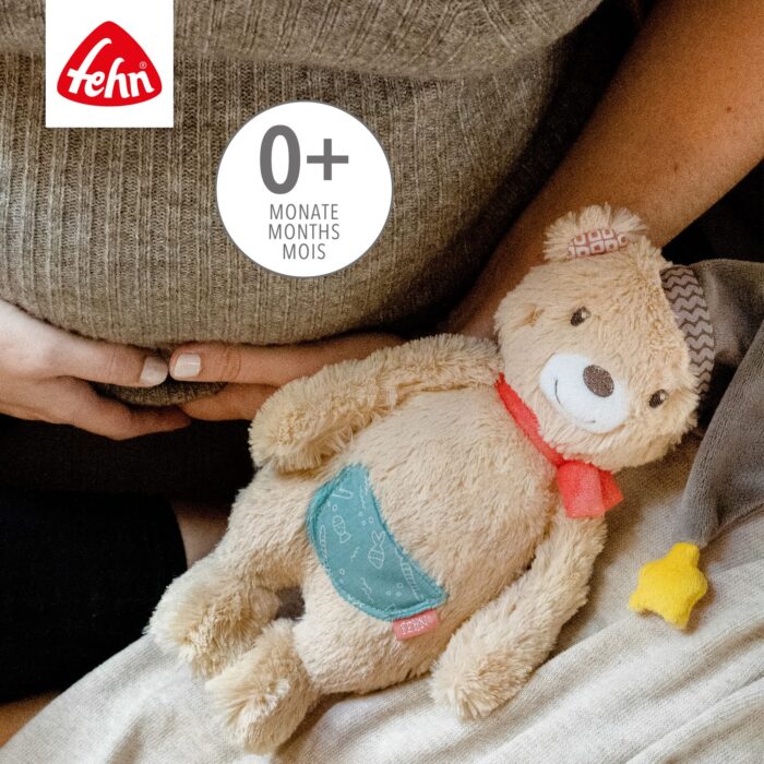 Fehn Kuscheltier Bär Bruno – Weicher Teddybär für Neugeborene als Einschlafhilfe - Stofftier zum Greifenn – Bild 5